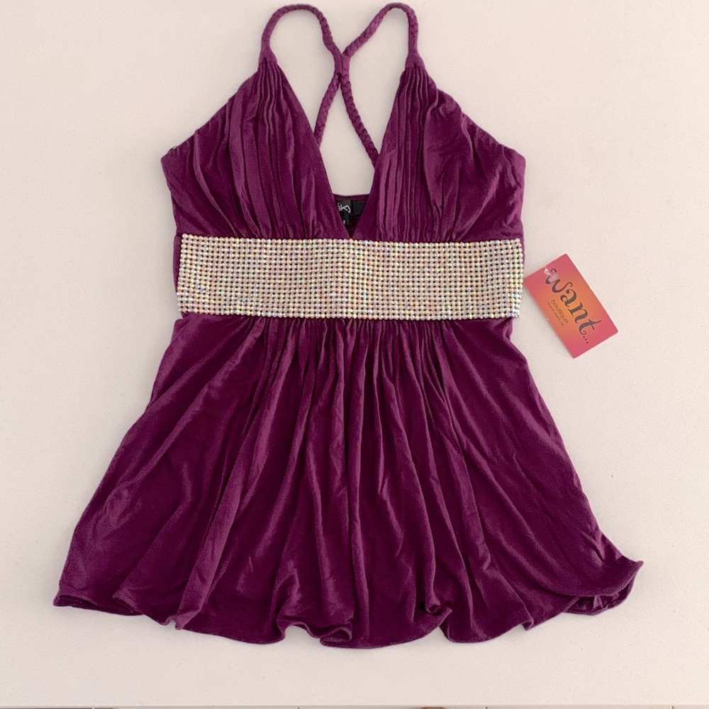 💎 Sky Barbery Halter Diamond Top
